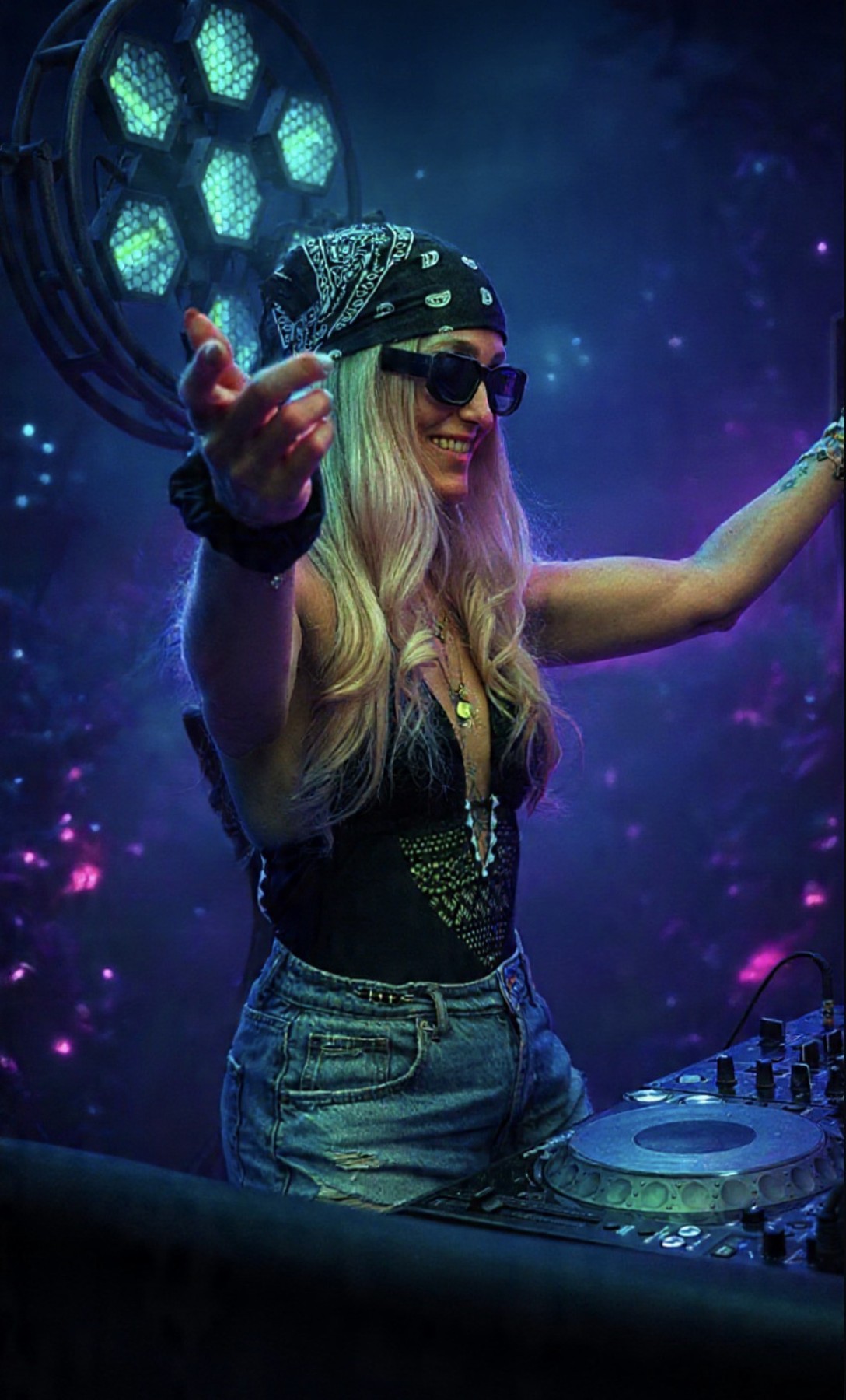 IZZI beim Auflegen im Club
